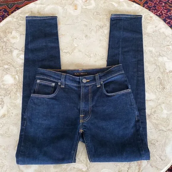 Nudie Jeans Thin Finn Dry Indigo Dips - Picture 3 of 12